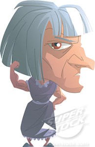 Portrait of a grumpy old woman